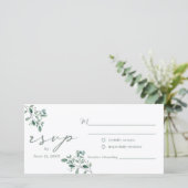 Eucalyptus Sage Waterverf bruiloft RSVP Briefkaart (Staand voorkant)