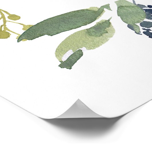 Eucalyptus & Sage Wedding Welkom Teken Poster (Hoek)