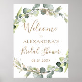 Eucalyptus Salie Groen Bloemstuk Bruidsdouche Poster (Voorkant)