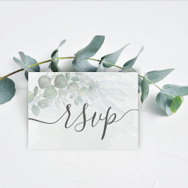 Eucalyptus salie groen Bruiloft RSVP Kaartje