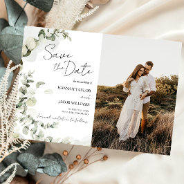 eucalyptus salie groen foto bruiloft save the date