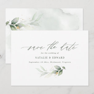 Eucalyptus salie groen gouden trouw save the date