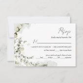 Eucalyptus Salie Groen met Maaltijdkeuze RSVP Kaartje (Voorkant)