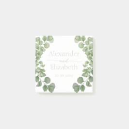 Eucalyptus Salie Groen Script Trouwgunst Post-it® Notes
