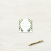Eucalyptus Salie Groen Script Trouwgunst Post-it® Notes (Op bureau)