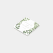 Eucalyptus Salie Groen Script Trouwgunst Post-it® Notes (Schuin)
