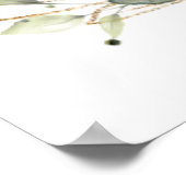 Eucalyptus Salie Groene Bloemrijke Bruiloft Feest  Poster (Hoek)