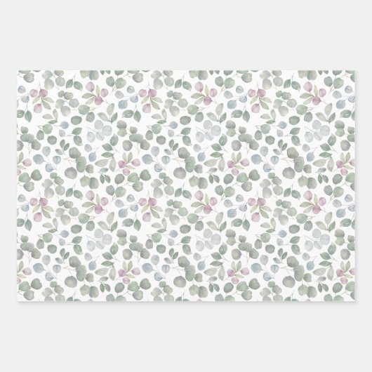 Eucalyptus salie groene bruiloft inpakpapier vel (Voorkant)