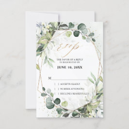 Eucalyptus Salie Groene Moderne Geometrische Bruil RSVP Kaartje