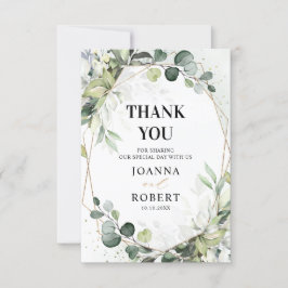 Eucalyptus Salie Groene Moderne Geometrische Trouw Bedankkaart