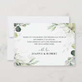 Eucalyptus Salie Groene Moderne Geometrische Trouw Bedankkaart (Achterkant)