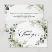 Eucalyptus Salie Groene Moderne Geometrische Trouw Bedankkaart (Voorkant / Achterkant)