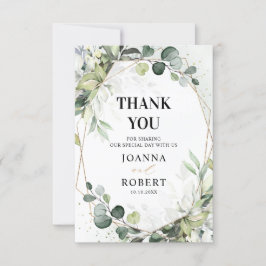 Eucalyptus Salie Groenery Moderne Geometrische Tro Bedankkaart