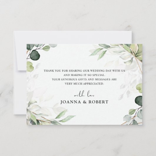 Eucalyptus Salie Groenery Moderne Geometrische Tro Bedankkaart (Achterkant)