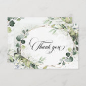 Eucalyptus Salie Groenery Moderne Geometrische Tro Bedankkaart (Voorkant / Achterkant)