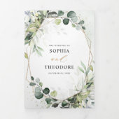 Eucalyptus Salie Groenery Moderne Geometrische Tro Drieluik Aankondiging (Cover)