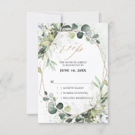 Eucalyptus Salie Groenery Moderne Geometrische Tro RSVP Kaartje