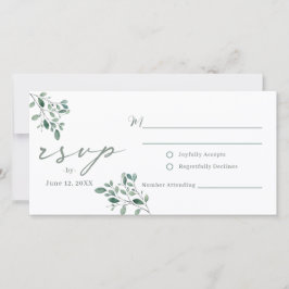 Eucalyptus Salie Waterverf bruiloft RSVP briefkaar