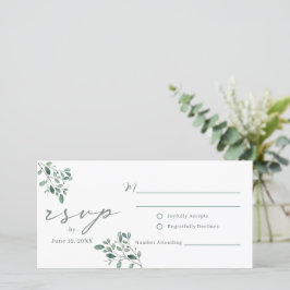 Eucalyptus Salie Waterverf bruiloft RSVP briefkaar
