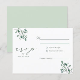 Eucalyptus Salie Waterverf bruiloft RSVP briefkaar Uitnodiging Briefkaart