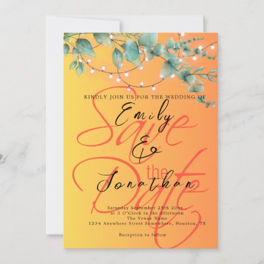 Eucalyptus Save the Date (Voorkant)