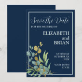 Eucalyptus Save the Date Kaart (Voorkant / Achterkant)