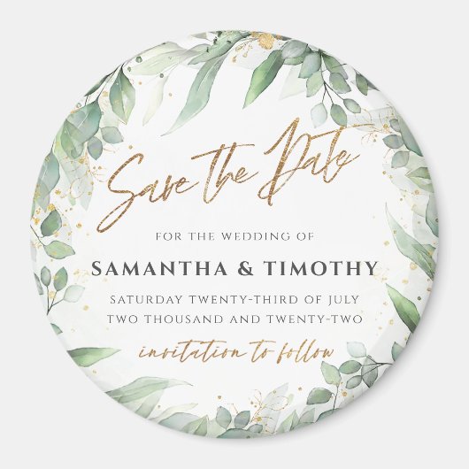 Eucalyptus Save the Date Magnet (Voorkant)
