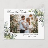 Eucalyptus Save the Date PHOTO Invitation Briefkaa Briefkaart (Voorkant)