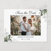 Eucalyptus Save the Date PHOTO Invitation Briefkaa Briefkaart (Voorkant)