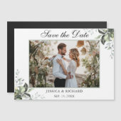 Eucalyptus Save the Date PHOTO Magnetic Kaart (Voorkant / Achterkant)