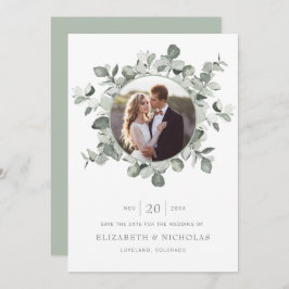 Eucalyptus Save the Date Photo Wedding