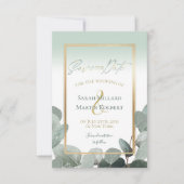 Eucalyptus Save the Date Sage green bruiloft (Voorkant)