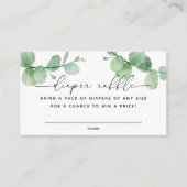 Eucalyptus script Baby shower Luier Raffle ticket Informatiekaartje (Voorkant)