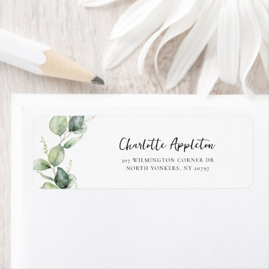 Eucalyptus Script Botanisch Afstudeerder Retouradr Etiket (Insitu)