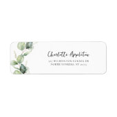 Eucalyptus Script Botanisch Retouradres Etiket (Voorkant)