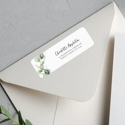 Eucalyptus Script Botanisch Retouradres Etiket