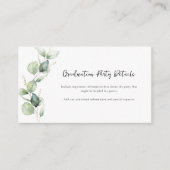 Eucalyptus Script Botanische Afstudeerfeest Informatiekaartje (Voorkant)