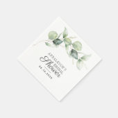 Eucalyptus Script Botanische Groene Bruiloftsdouch Servet (Hoek)