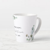 Eucalyptus Script Bruiloft Feest Custom Latte Mok (Rechterhoek)