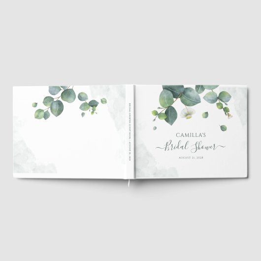 Eucalyptus Script Bruiloftsfeest Botanisch Gastenboek (Volledig)