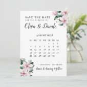 Eucalyptus Script Calendar Photo Save the Date Kaart (Staand voorkant)