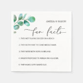 Eucalyptus Script Calligraphy Fun Facts Wedding Servet (Voorkant)