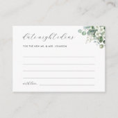 Eucalyptus & Script Date Night Ideas Bruidsfeest Informatiekaartje (Voorkant)