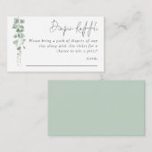 Eucalyptus Script DIaper Baby shower met rotatiesn Informatiekaartje (Voorkant / Achterkant)