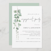 Eucalyptus Script Engagement Party nodigt uit Kaart (Voorkant / Achterkant)