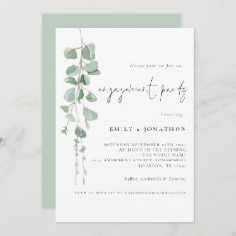 Eucalyptus Script Engagement Party nodigt uit Kaart