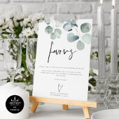 Eucalyptus Script Favors Afdrukbare trouwteken Poster