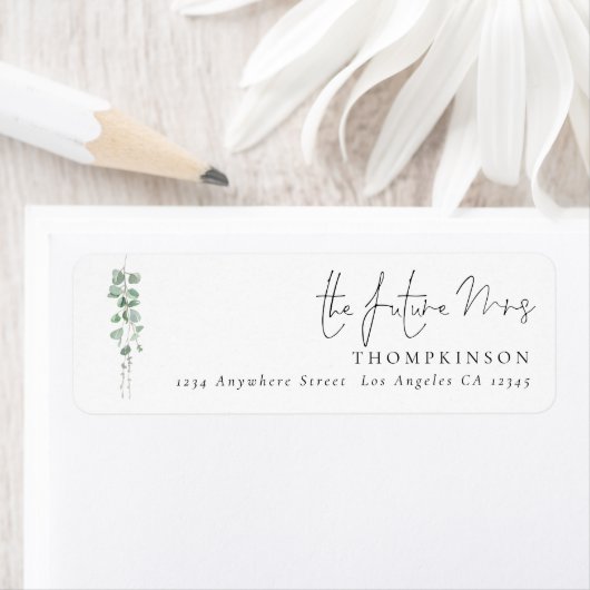 Eucalyptus Script Future Mrs Retouradres Etiket (Insitu)