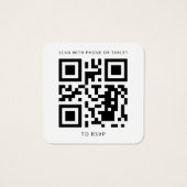 Eucalyptus Script Greenery Wedding QR Code RSVP Vierkante Visitekaartjes (Achterkant)