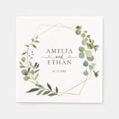 Eucalyptus Script Hart Bruiloft Servet (Voorkant)